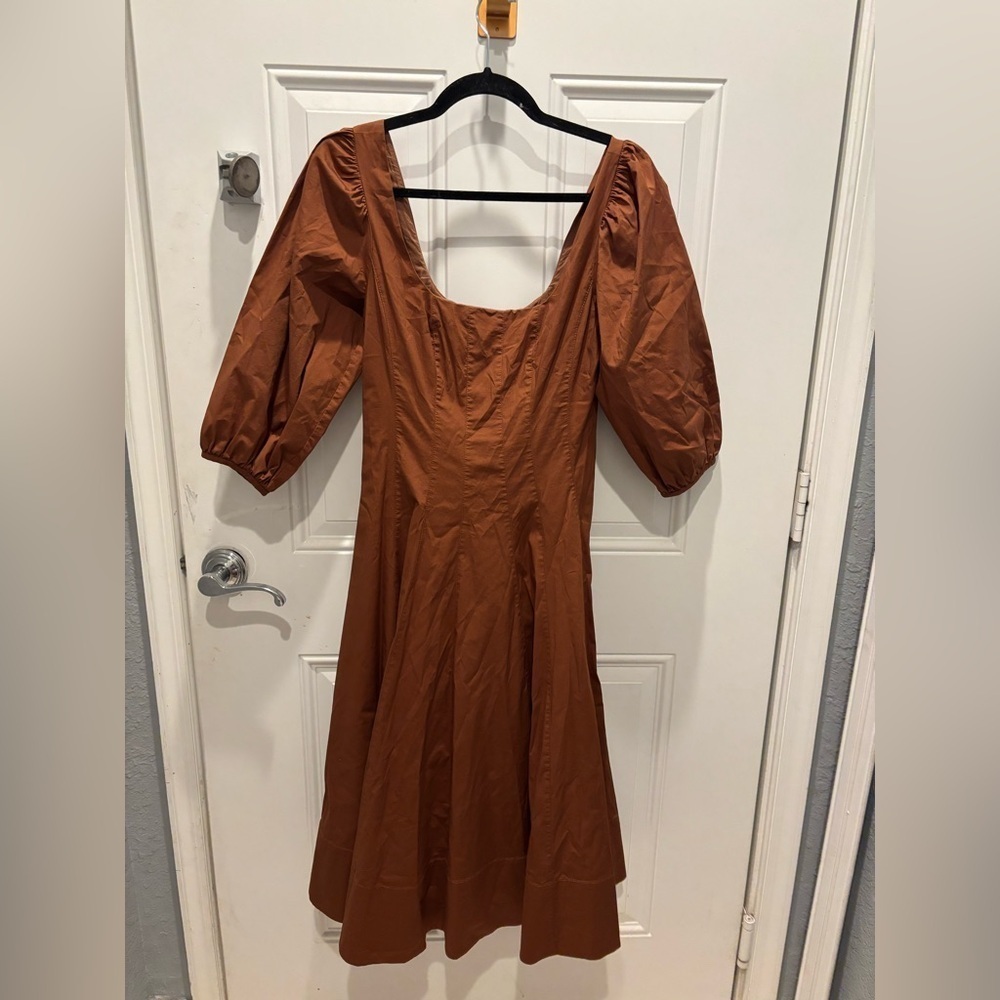 STAUD Women's Swells Squareneck A Line Dress - Picture 2 of 4